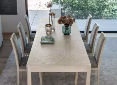 Chair Group Suite Table 6x Chairs Dining room Design Wood Dining set 7pcs